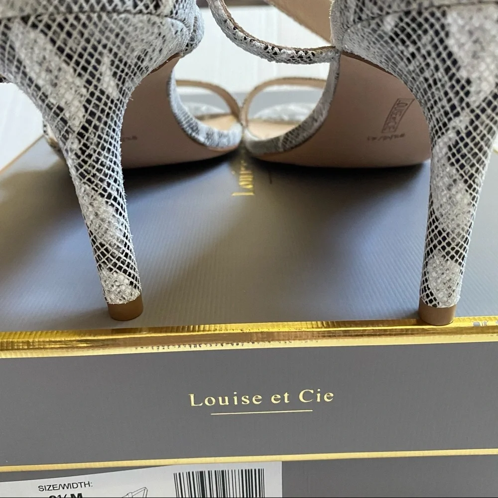 Louise et Cie Kass Snakeprint Embossed Stiletto Sandal NWT
